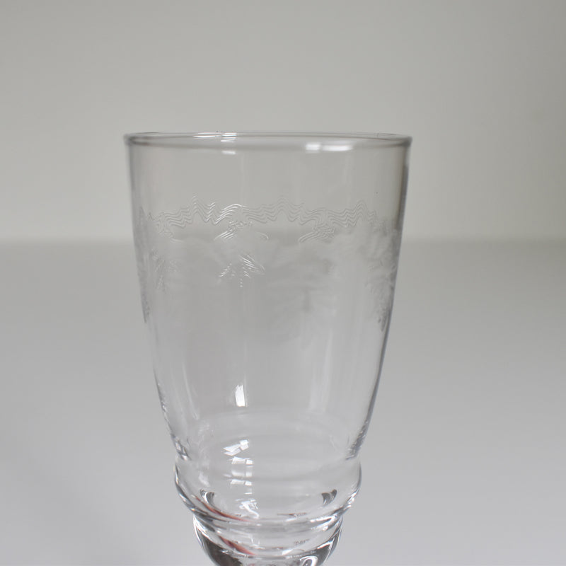 アンティークシャンパングラス エッチングZigZag