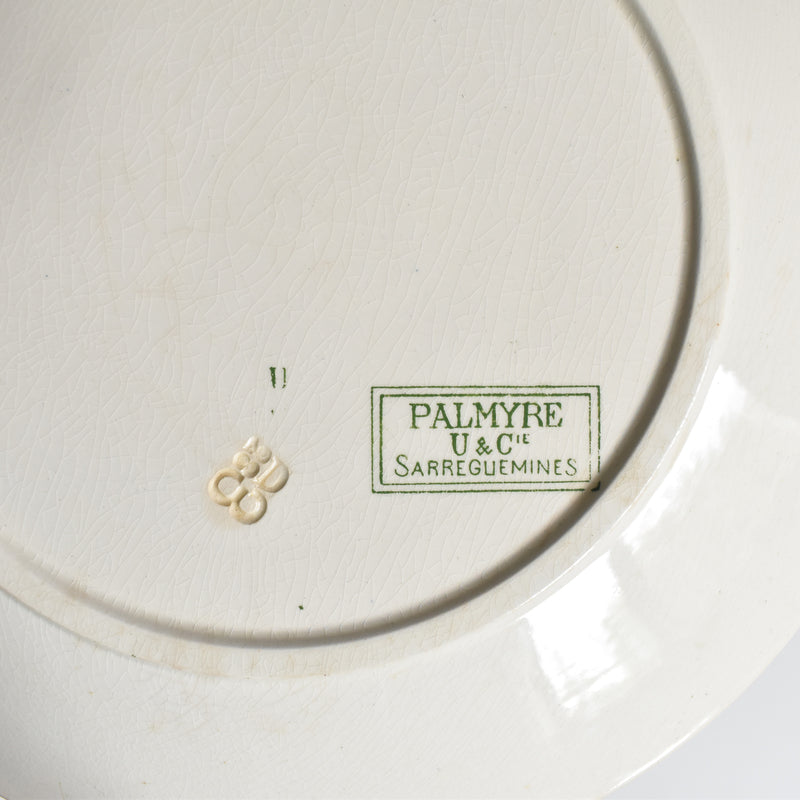 Antique Plate, U&C Sarreguemines, Palmyre B