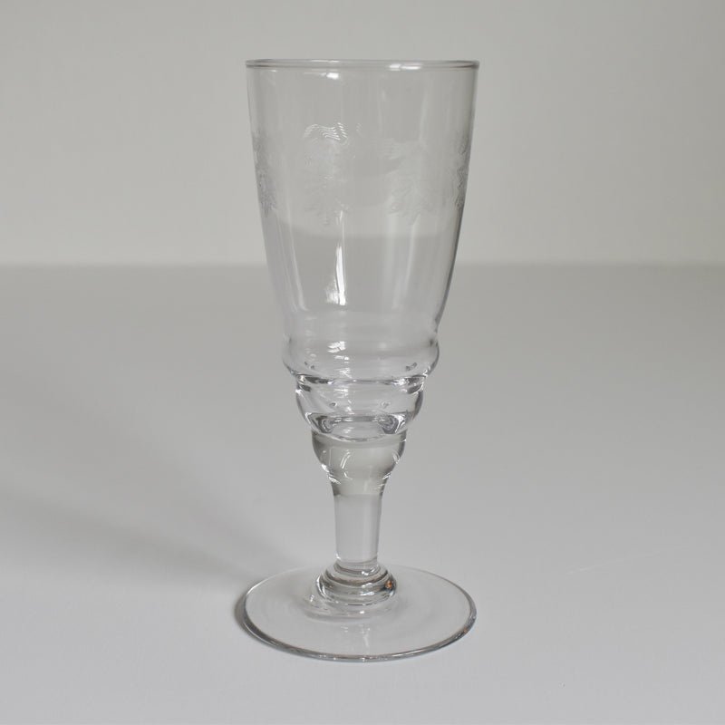 アンティークシャンパングラス エッチングZigZag