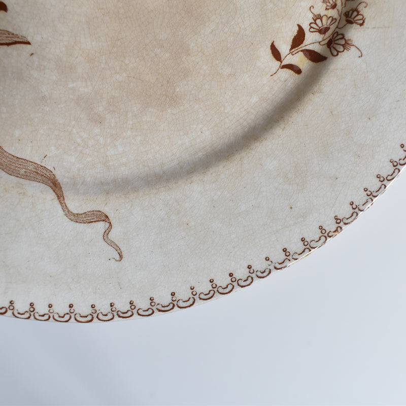 アンティークデザートプレート サルグミンヌ Opaque de Sarreguemines E