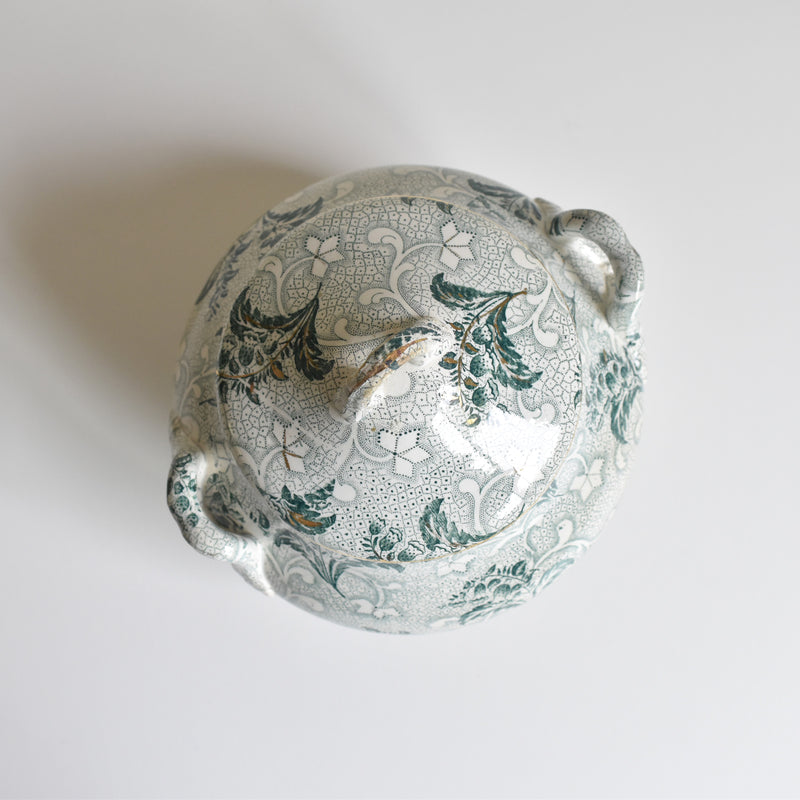Antique Sugar Pot, Creil et Montereau, Muguet (Lily of the Valley)