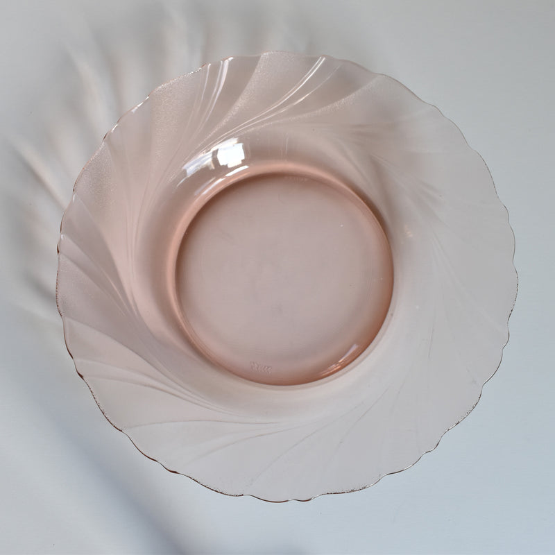 Vintage Deep Plate Pink Glass Bereko