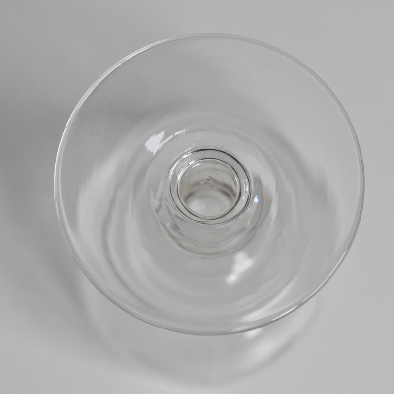 アンティーク白ワイングラス エッチングZigZag