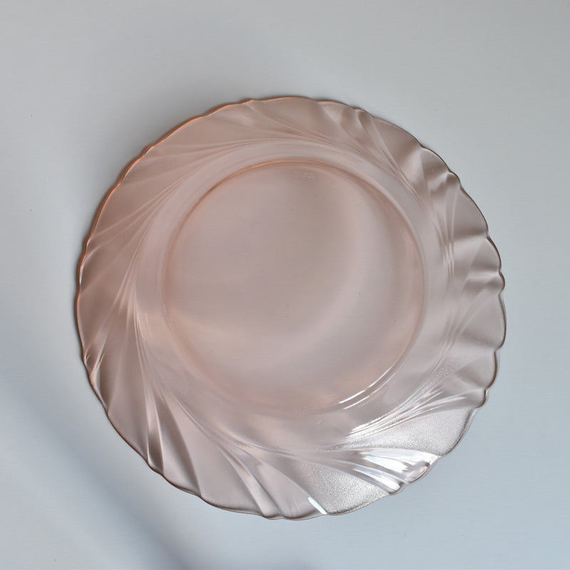 Vintage Deep Plate Pink Glass Bereko
