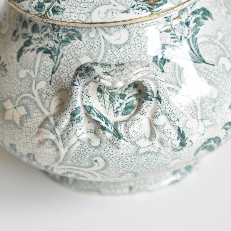 Antique Sugar Pot, Creil et Montereau, Muguet (Lily of the Valley)