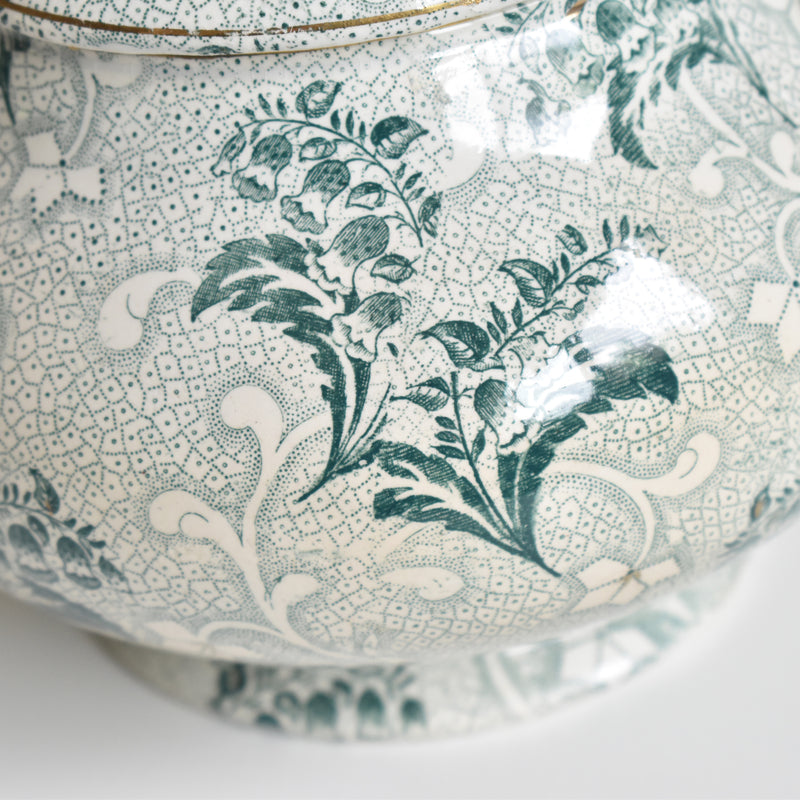 Antique Sugar Pot, Creil et Montereau, Muguet (Lily of the Valley)