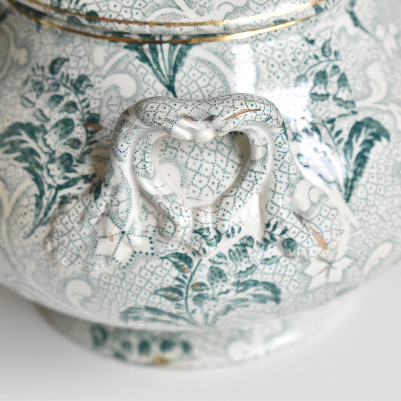 Antique Sugar Pot, Creil et Montereau, Muguet (Lily of the Valley)
