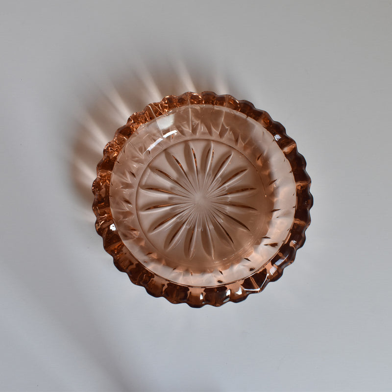 Vintage Pink Glass Ashtray