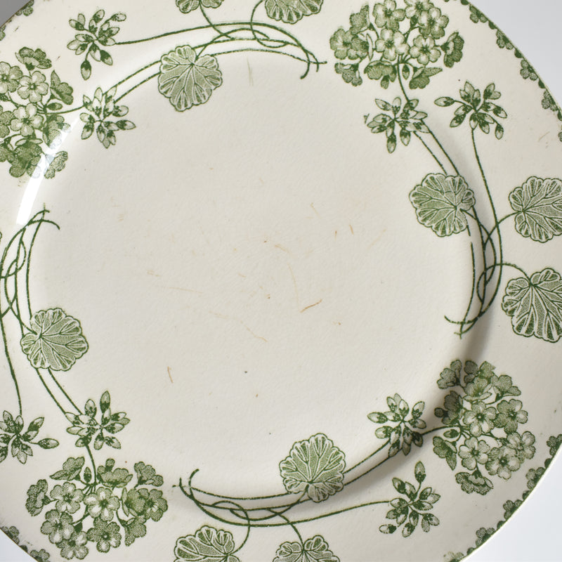 Antique Dessert Plate U&C Sarreguemines Géranium A