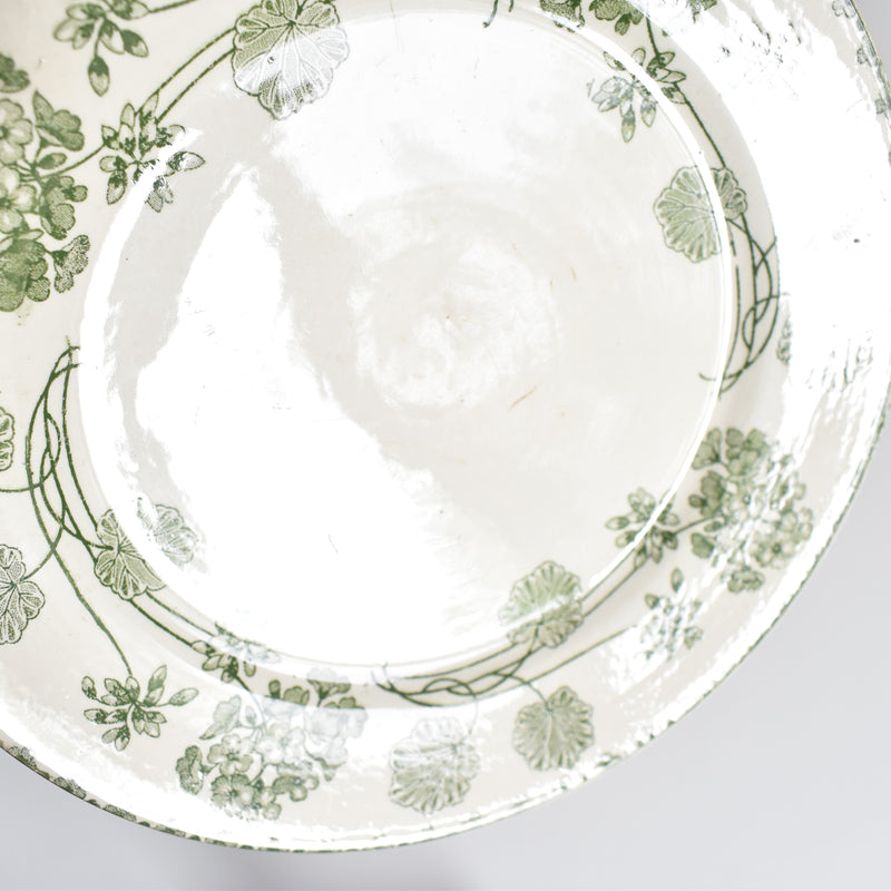 Antique Dessert Plate U&C Sarreguemines Géranium A