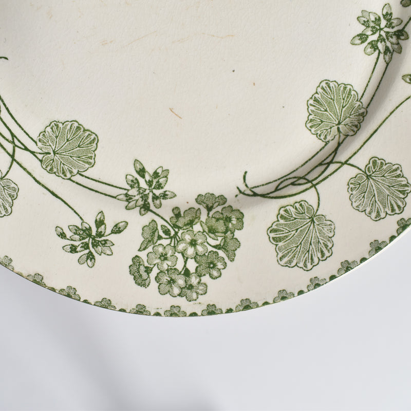 Antique Dessert Plate U&C Sarreguemines Géranium A