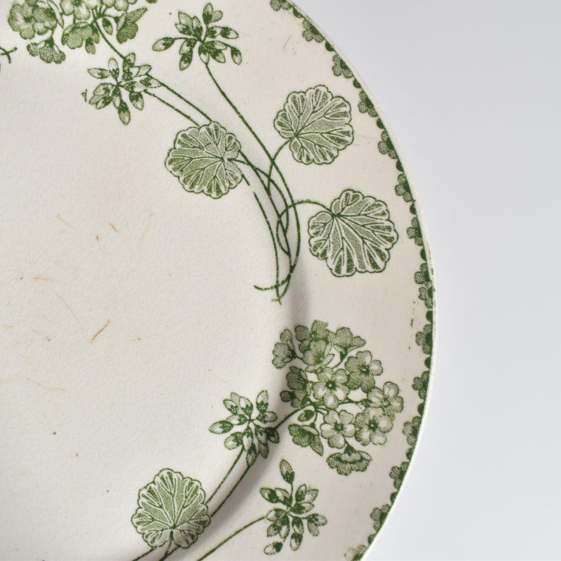 Antique Dessert Plate U&C Sarreguemines Géranium A