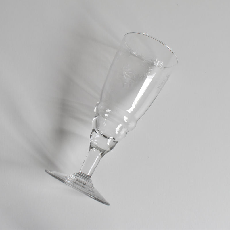 アンティークシャンパングラス エッチングZigZag