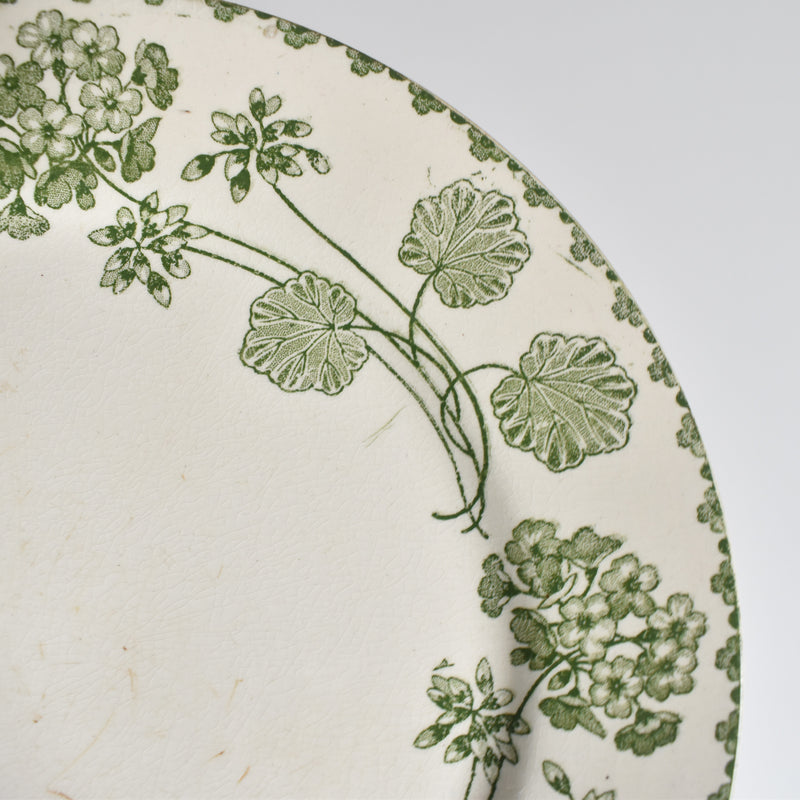 Antique Dessert Plate U&C Sarreguemines Géranium A