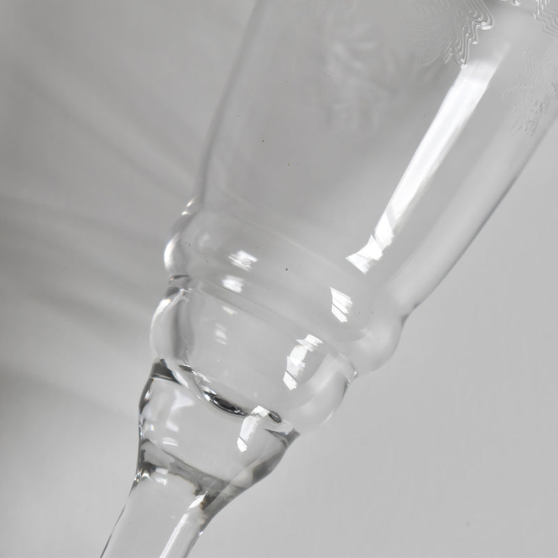 アンティークシャンパングラス エッチングZigZag