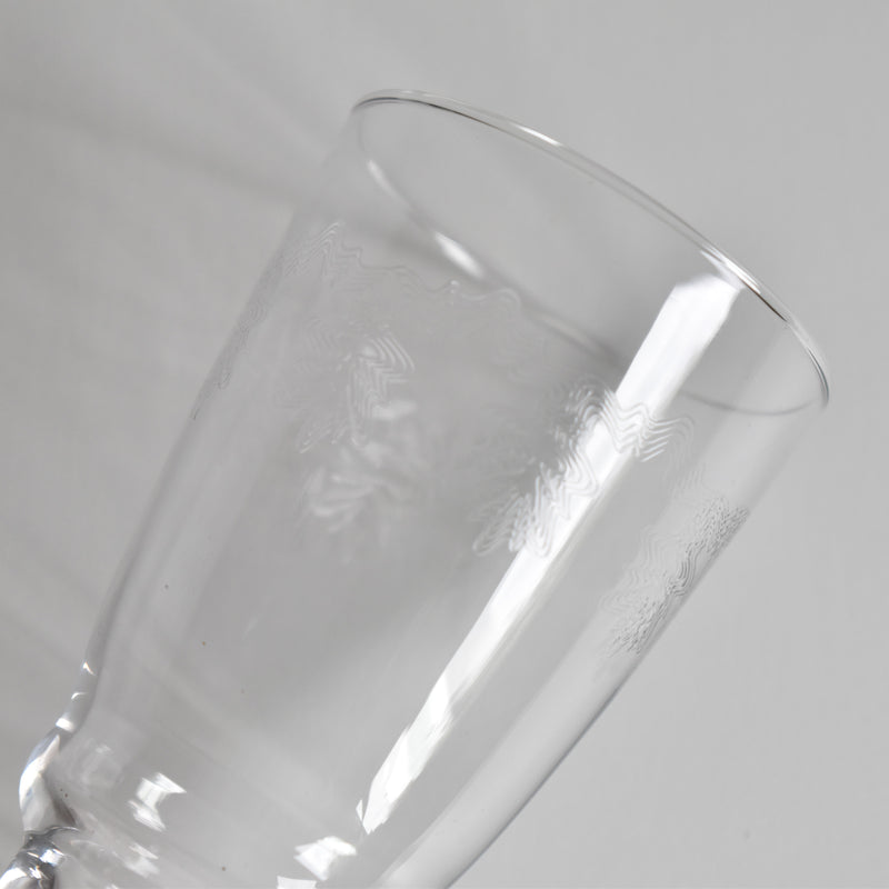 アンティークシャンパングラス エッチングZigZag