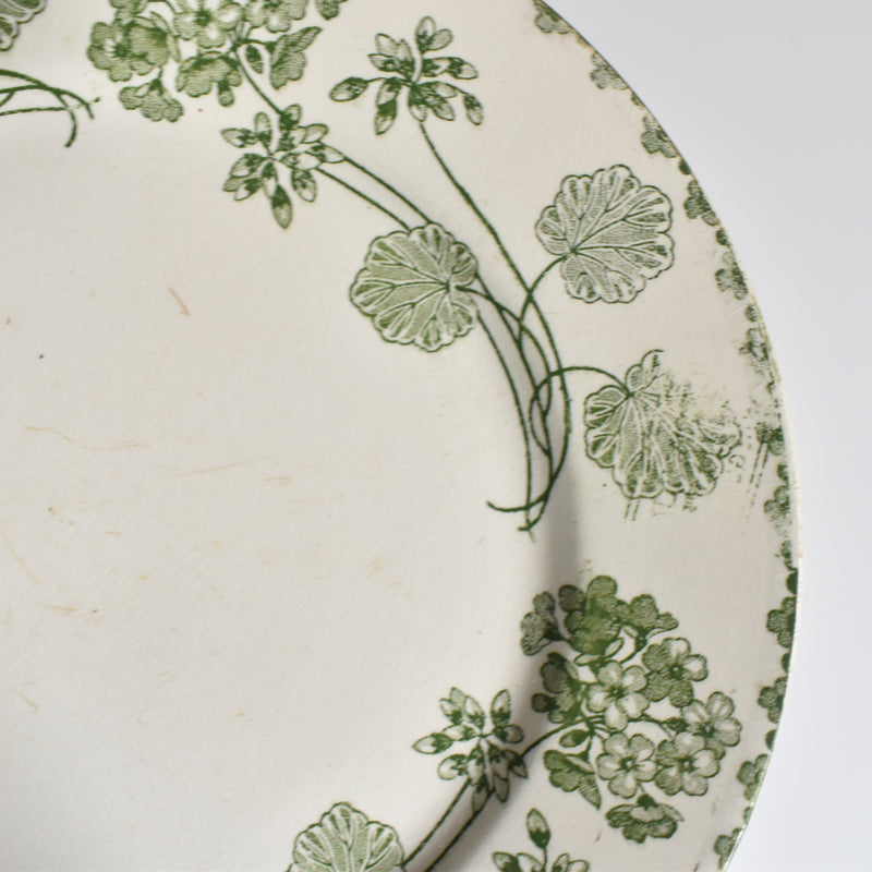 Antique Dessert Plate U&C Sarreguemines Géranium A