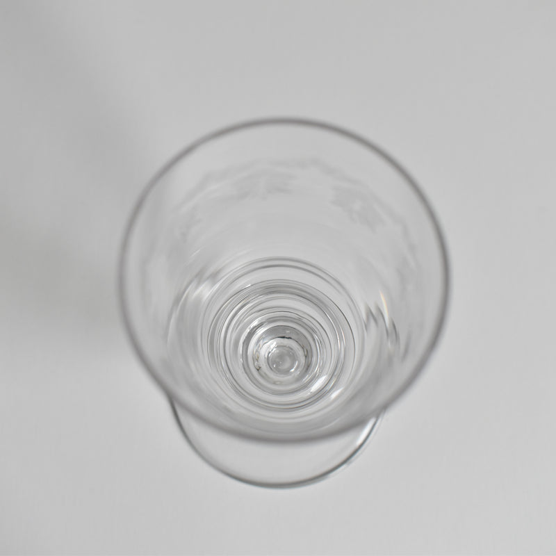 アンティークシャンパングラス エッチングZigZag