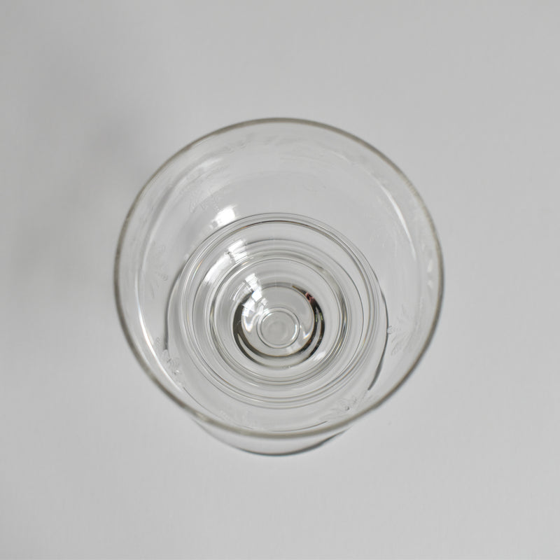 アンティーク赤ワイングラス エッチングZigZag