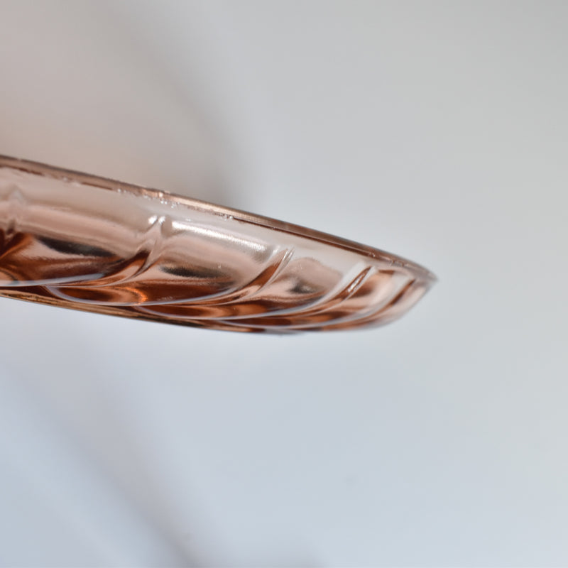 Vintage Art Deco Pink Glass Plate A