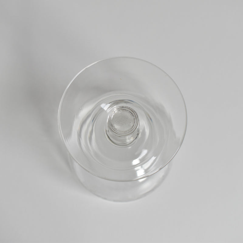 アンティーク赤ワイングラス エッチングZigZag