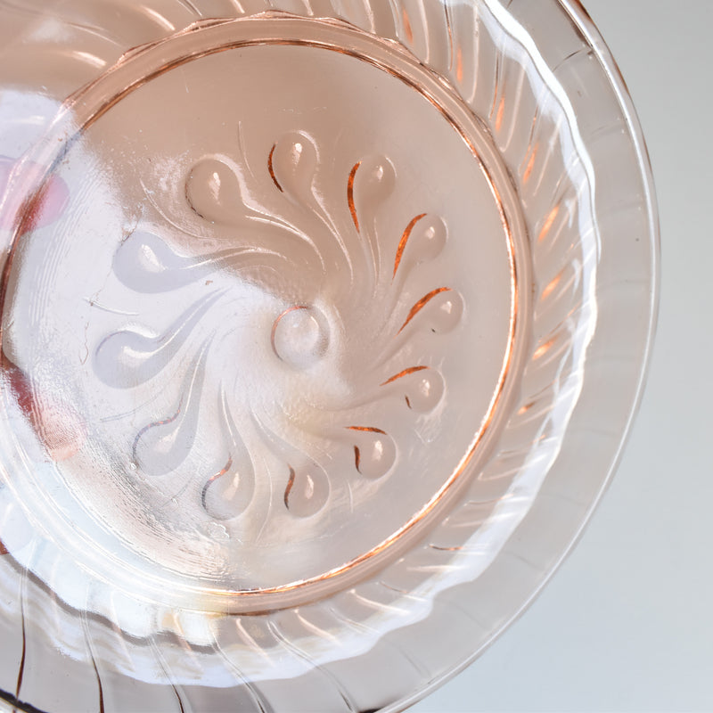 Vintage Art Deco Pink Glass Plate A