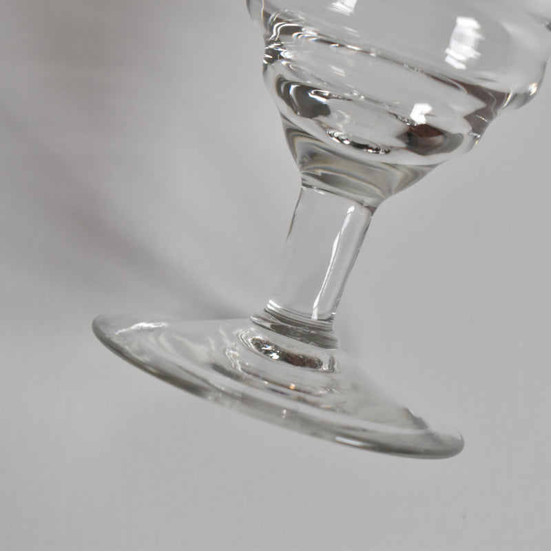 アンティーク赤ワイングラス エッチングZigZag