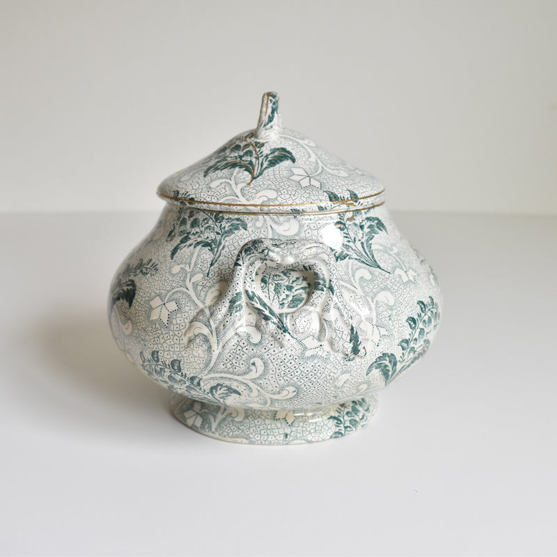 Antique Sugar Pot, Creil et Montereau, Muguet (Lily of the Valley)