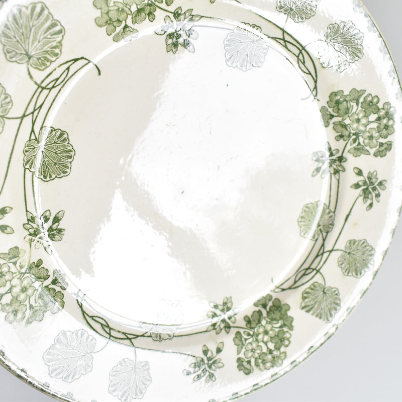 Antique Dessert Plate, U&C Sarreguemines, Géranium B