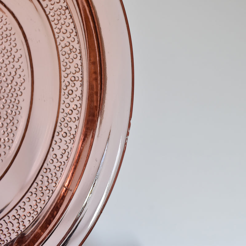 Vintage Art Deco Pink Glass Plate B