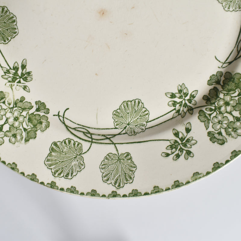Antique Dessert Plate, U&C Sarreguemines, Géranium B