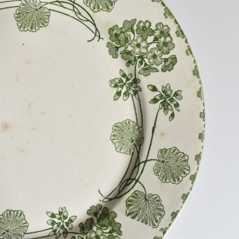 Antique Dessert Plate, U&C Sarreguemines, Géranium B