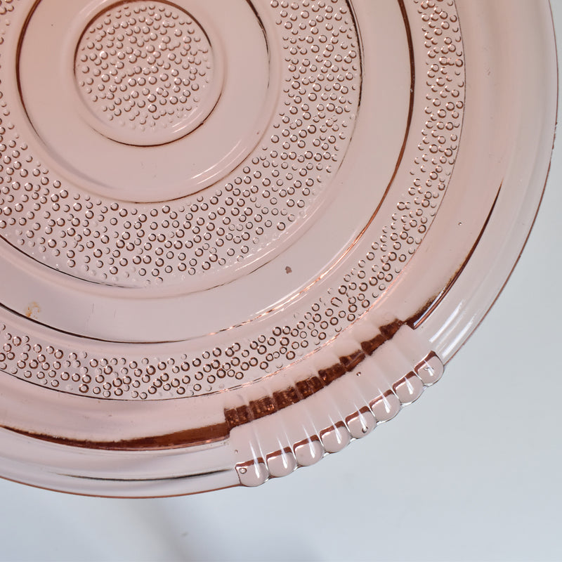 Vintage Art Deco Pink Glass Plate B