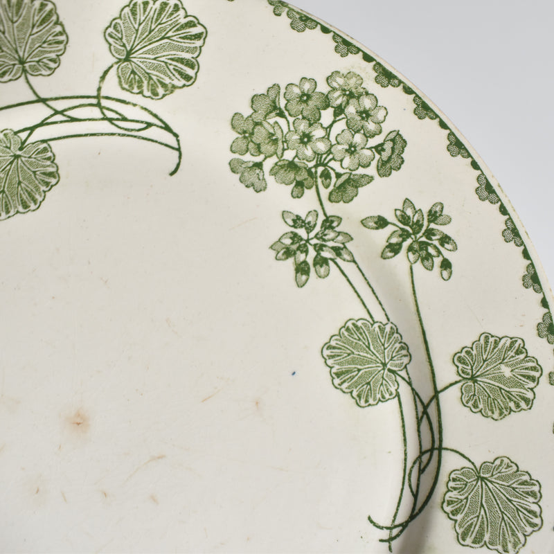 Antique Dessert Plate, U&C Sarreguemines, Géranium B