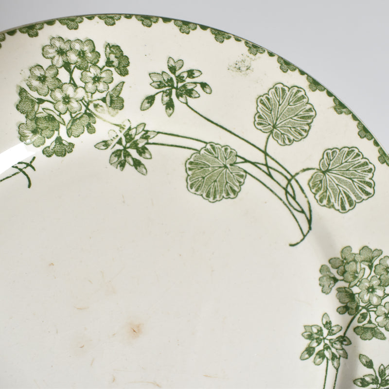 Antique Dessert Plate, U&C Sarreguemines, Géranium B