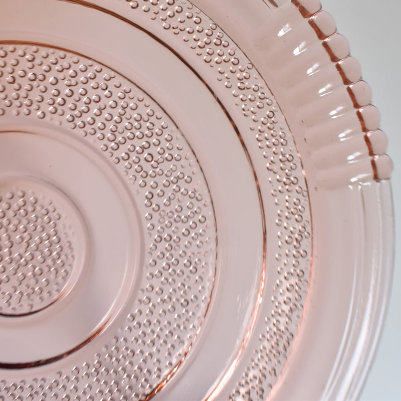Vintage Art Deco Pink Glass Plate B