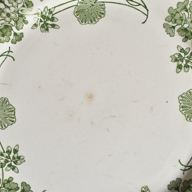 Antique Dessert Plate, U&C Sarreguemines, Géranium B
