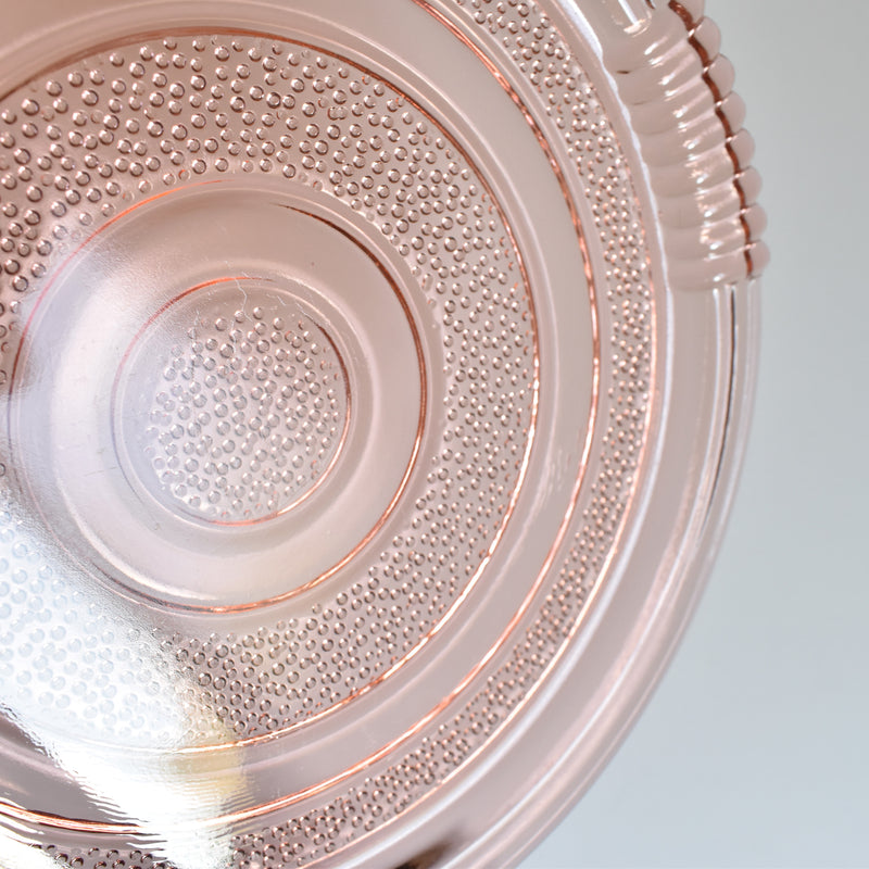 Vintage Art Deco Pink Glass Plate B