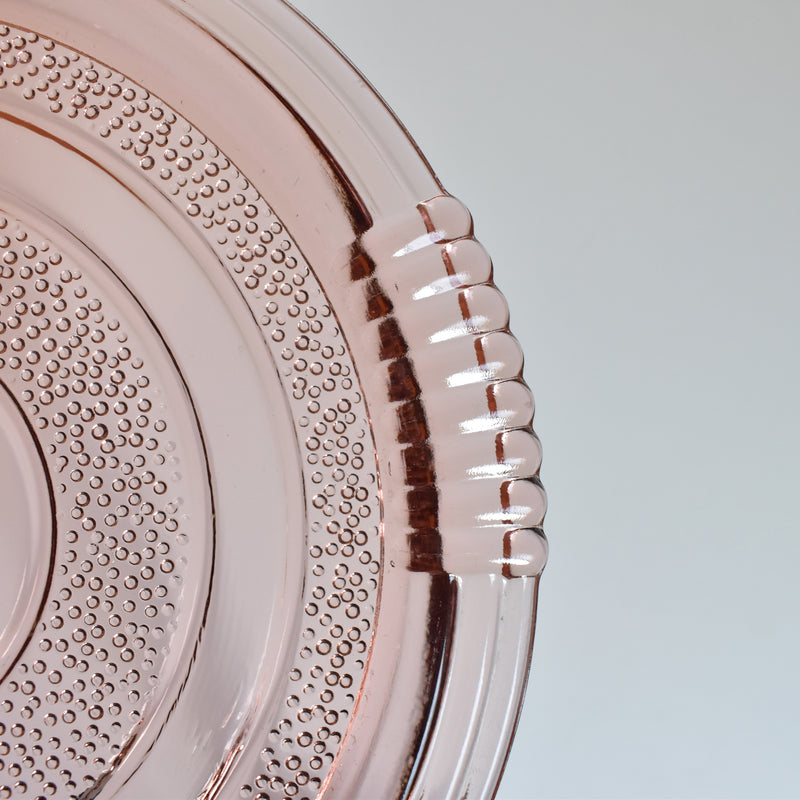 Vintage Art Deco Pink Glass Plate B