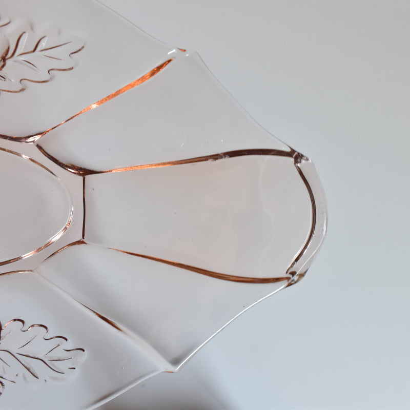 Vintage Pink Glass Plate