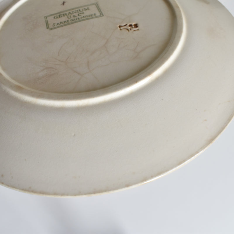 Antique Dessert Plate U&C Sarreguemines Géranium C