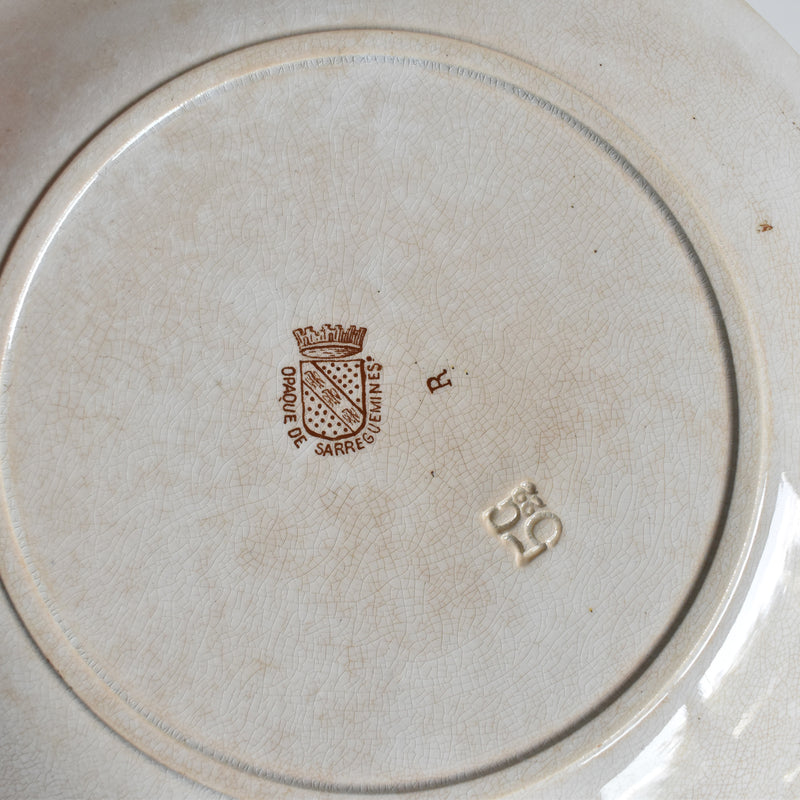 Antique Dessert Plate Sarreguemines Opaque de Sarreguemines I