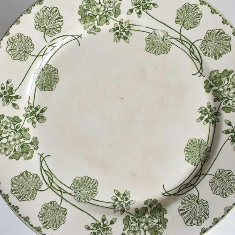 Antique Dessert Plate U&C Sarreguemines Géranium C