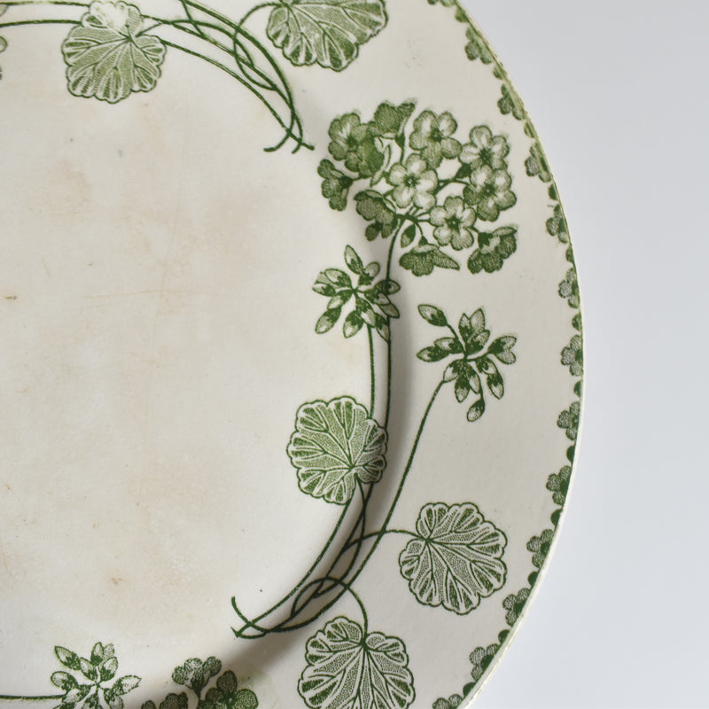 Antique Dessert Plate U&C Sarreguemines Géranium C