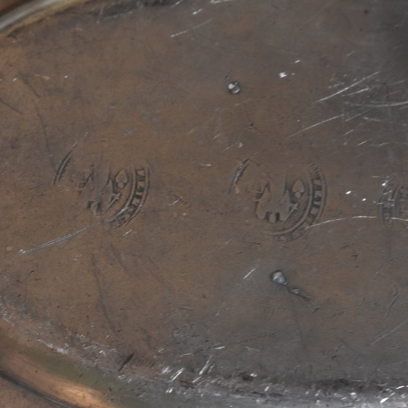 Antique Pewter Oval Flower Rim Plate B