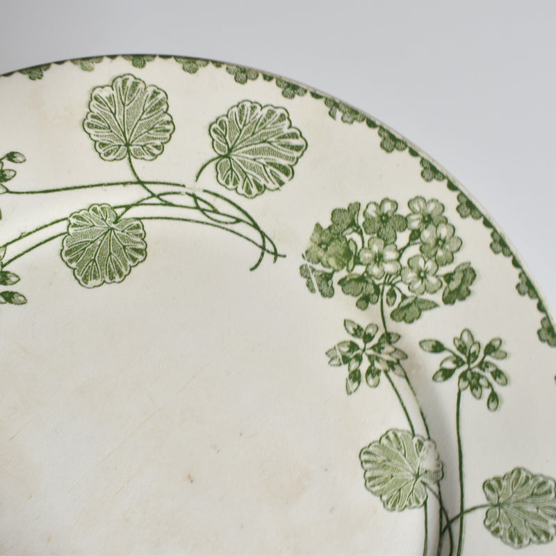 Antique Dessert Plate U&C Sarreguemines Géranium C