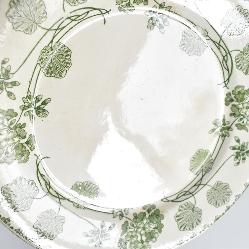 Antique Dessert Plate U&C Sarreguemines Géranium C