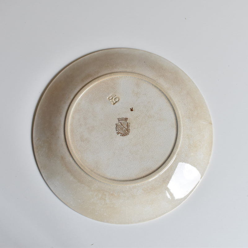Antique Dessert Plate Sarreguemines Opaque de Sarreguemines J