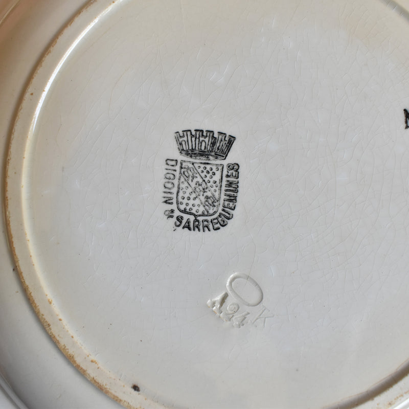 Vintage Deep Plate Digoin & Sarreguemines 1370