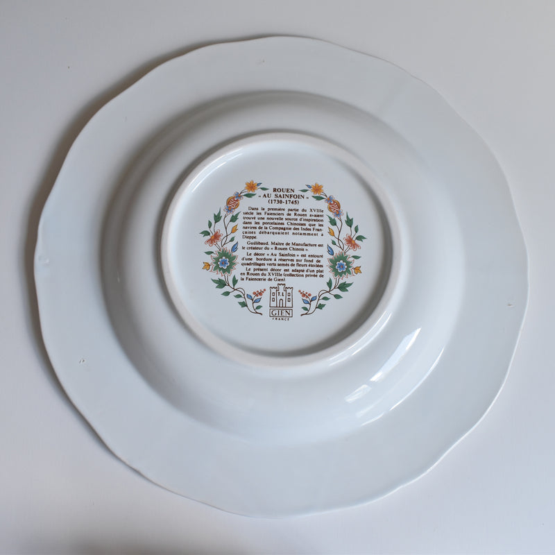 Vintage Deep Dish Gien Rouen "Au Sainfoin"